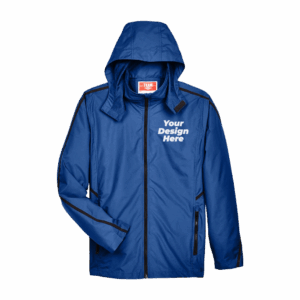 a jacket with "your design here" on it