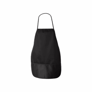 a black apron