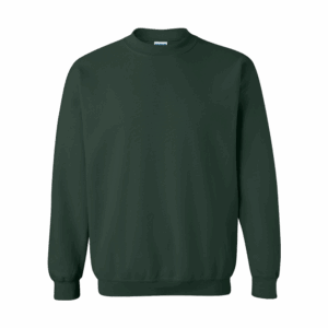 a forest green crewneck sweatshirt